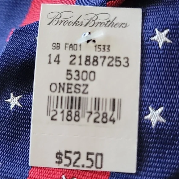 NWT Brooks Brothers Red and Blue Striped Star Tie - Picture 5 of 5
